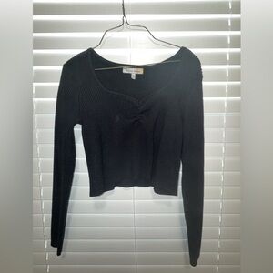 Hollister Black Ribbed Crop Top